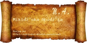 Miklóska Abiáta névjegykártya